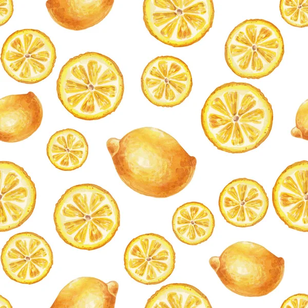 Aquarell Süßes Zitronenmuster — Stockfoto