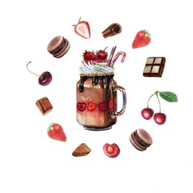 Suluboya tatlı çikolata shake 