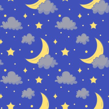 Gece gökyüzü ile vektör deseni