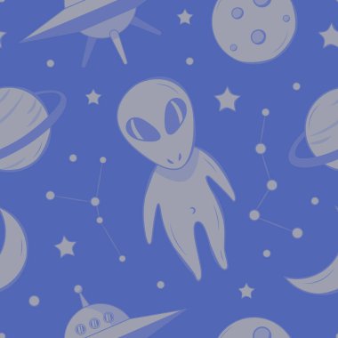 Uzaylılar ve Ufo ile vektör deseni