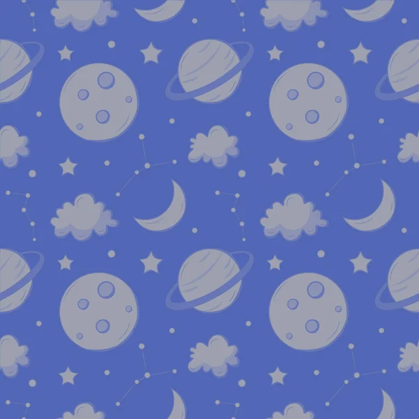 Vector Cute Monochrome Space Pattern — 스톡 벡터