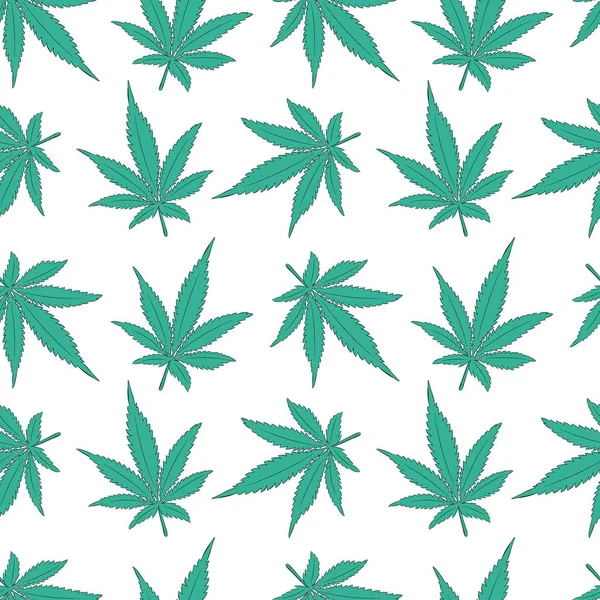 Vector Pattern Cannabis Leafs — Stock Vector