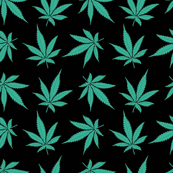 Vector Pattern Cannabis Leavs — Stock Vector