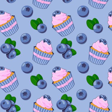 kek ve böğürtlen deseni, basitçe vektör çizimi 