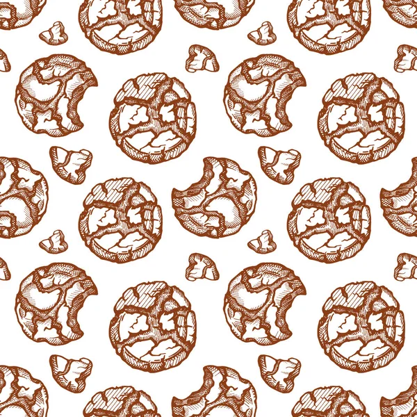 Cookies Patroon Gewoon Vectorillustratie — Stockvector