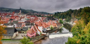 panoramik kent Cesky Krumlov 