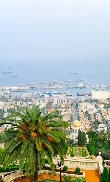 Jardines de Bahai y colonia alemana, Haifa — Foto de Stock