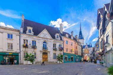 Old town scene in Auxerre clipart