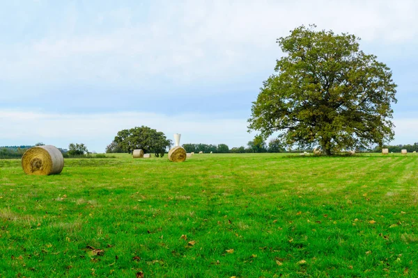 Landsbygden och höstack i Nievre — Stockfoto