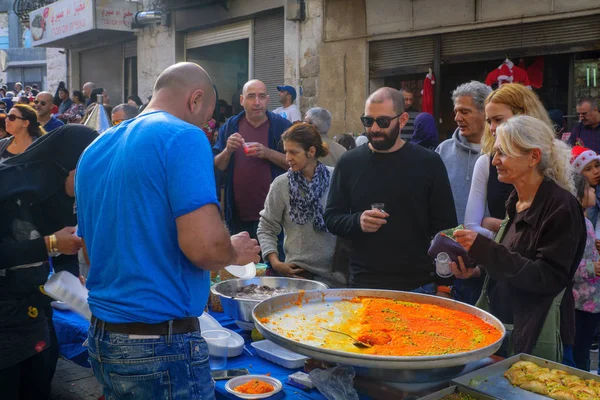 Markt scène, deel van de vakantie van vakanties in Haifa — Stockfoto