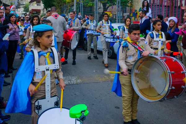 Desfile de Natal, parte das férias de férias em Haifa — Fotografia de Stock