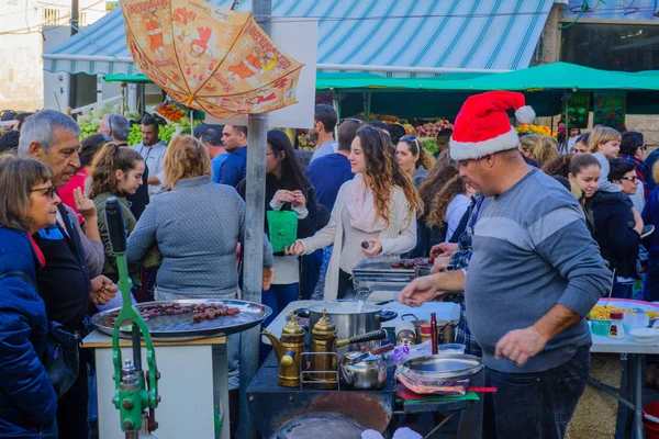 Market scene, part of the holiday of holidays in Haifa — Stock Photo, Image