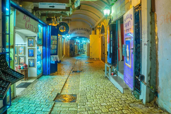 Beco no bairro judeu, em Safed (Tzfat ) — Fotografia de Stock