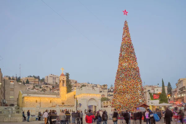 Natale 2016 nella Piazza del Pozzo di Maria, Nazareth — Foto Stock
