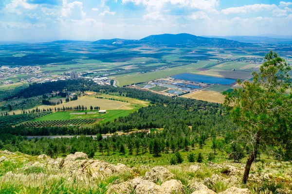 Jezreel Valley landscape, viewed from Mount Precipice — Stock Photo, Image