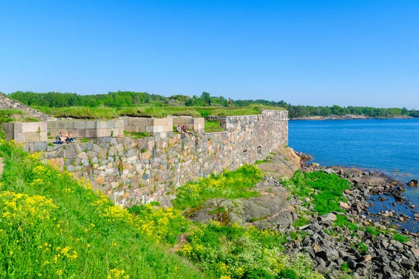Mury twierdzy na wyspie Suomenlinna, w Helsinkach — Zdjęcie stockowe