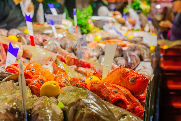 Fish on sale in a French market — Stock Photo, Image