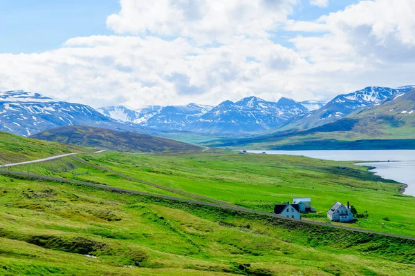 Countryside and the Miklavatn Lake — Stock Photo, Image