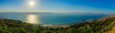 Panoramic view of the Sea of Galilee  clipart