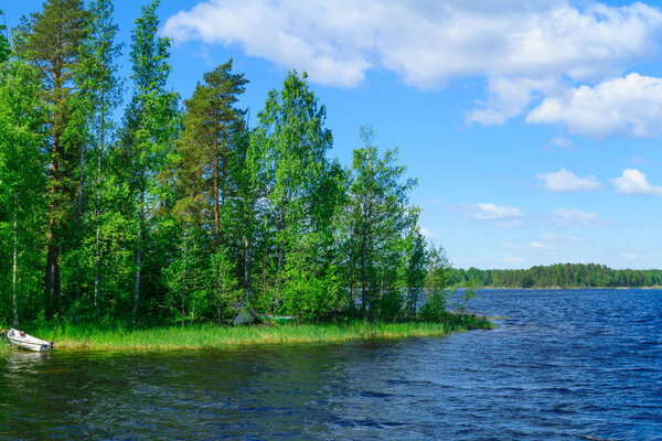 Landscape of lakes in Tappuvirta, Shouthern Savonia