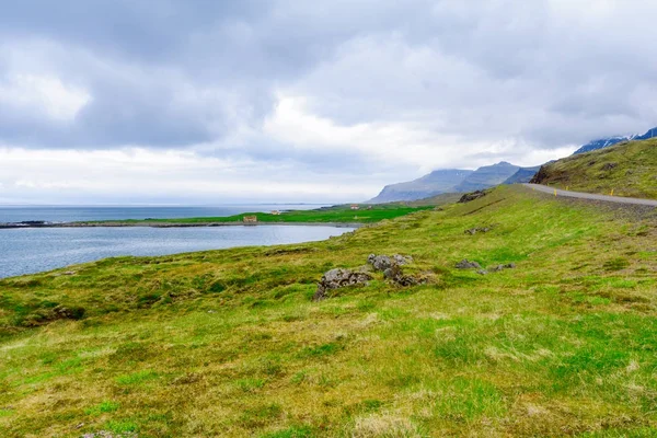 Línea costera y paisaje en los fiordos orientales — Foto de Stock