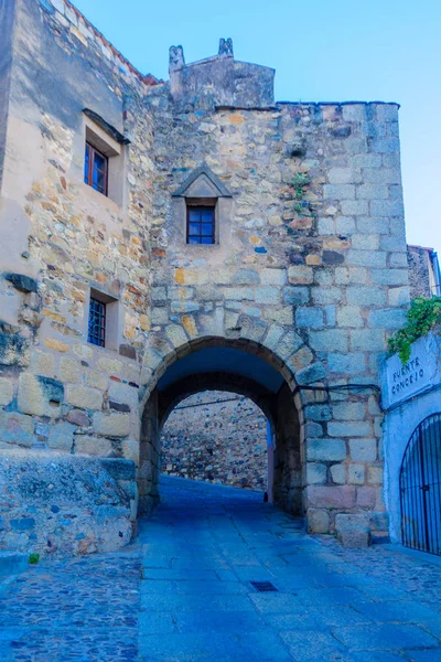 Arco del Cristo arco y puerta, en Cáceres — Foto de Stock