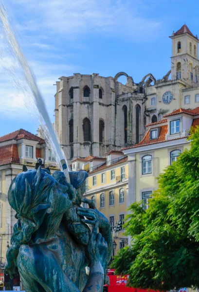 Rossio (pedro iv) platz, lisbon — Stockfoto