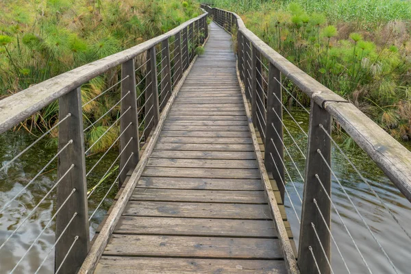 Erhöhter Fußweg im Hula-Naturschutzgebiet — Stockfoto