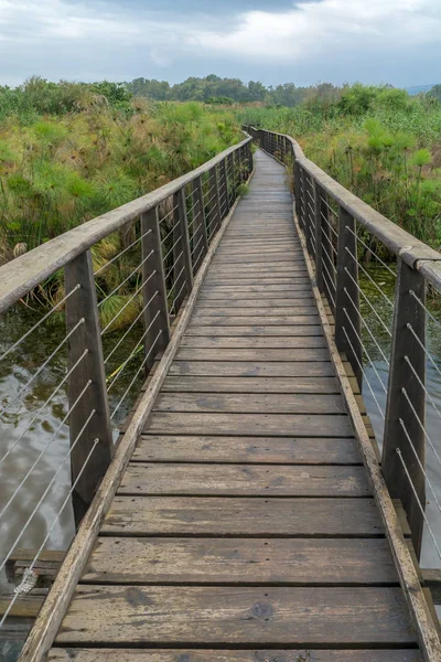 Erhöhter Fußweg im Hula-Naturschutzgebiet — Stockfoto