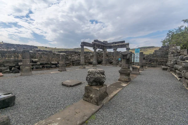 Restos de la Sinagoga, en el Parque Nacional Korazim — Foto de Stock