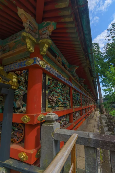 Vyřezávané kláštery, svatyně Tosho-gu, v Nikku — Stock fotografie