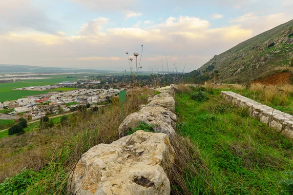 Vista al atardecer de la parte oriental del valle de Jezreel — Foto de Stock