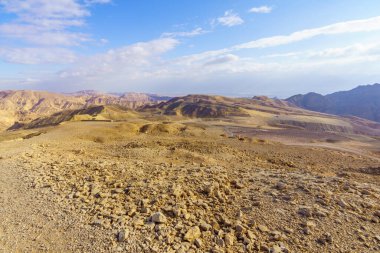 Yoash Dağı 'ndan çöl manzarası, Eilat Dağları, güney İsrail