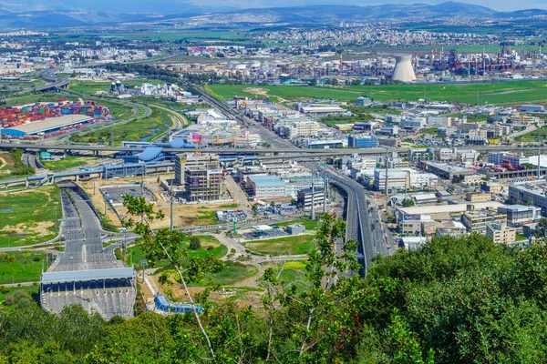 Haifa Israel März 2020 Blick Auf Das Geschäfts Und Industriegebiet — Stockfoto