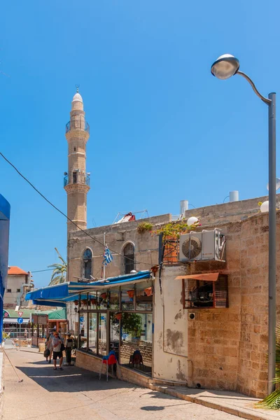Jaffa Israel Juni 2011 Utsikt Över Gränd Med Moské Minaret — Stockfoto