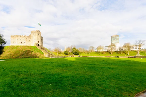 View Medieval Cardiff Castle Cardiff Wales United Kingdom — Stock Photo, Image
