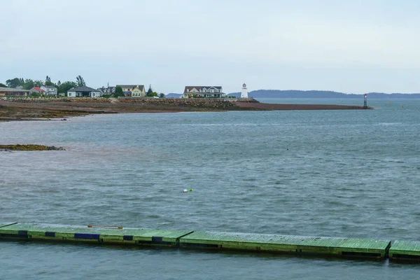 Uitzicht Kust Van Saint Andrews Waterkant Vuurtoren Bij New Brunswick — Stockfoto