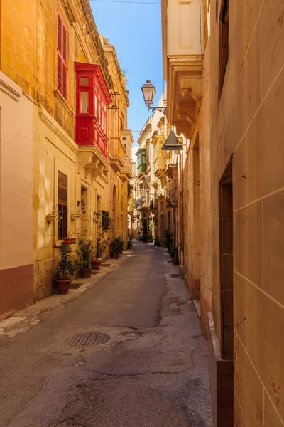 Birgu Malte Avril 2012 Vue Une Ruelle Dans Vieille Ville — Photo