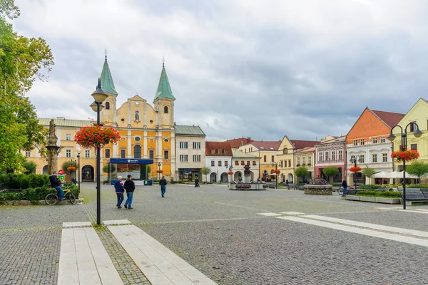 Zilina Slovakia September 2013 View Conversion Paul Church Town Square — Stock Photo, Image