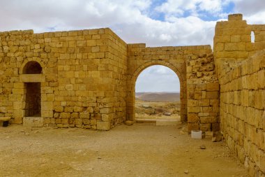 Harap antik Nabataean şehir, Avdat, şimdi Ulusal Park'ta, Negev Çölü, Güney İsrail görünümünü