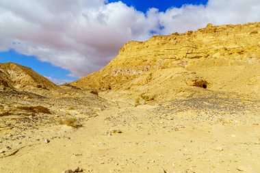 Mount Ardon, Makhtesh (krater) Ramon, Negev Çölü, Güney İsrail parçası kayalıklarla görünümünü
