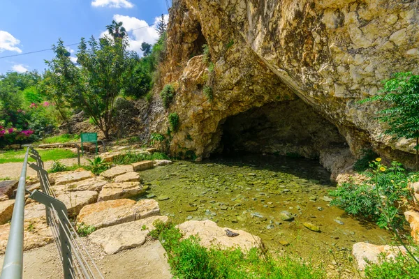 Vue Sur Puits Harod Harod Spring Ayn Jalut Grotte Gideon — Photo