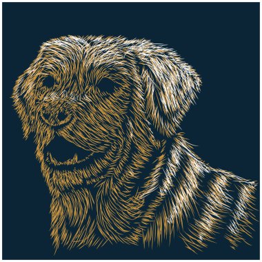 Köpek labidosu Kafkasya av köpeği pençesi köpek yavrusu portresi köpek soyağacı çizimi