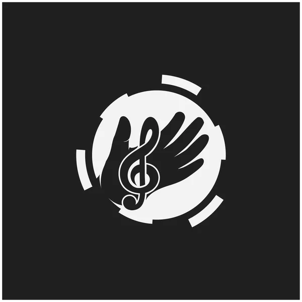 Música Mano Rock Entretenimiento Icono Silueta Logotipo Vector Ilustración — Archivo Imágenes Vectoriales