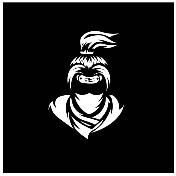 Ninja Maskot Logo Esport Gaming Znázornění Loga Maskota Assasinu — Stockový vektor