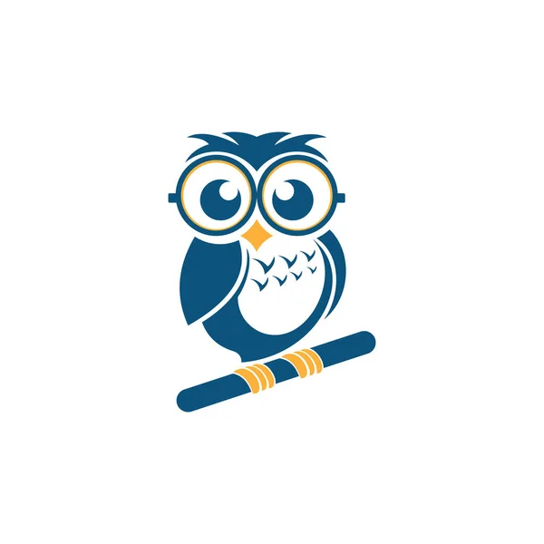 Owl Bird Cartoon Wise Logotype Character Logo Vector Illustration Vector Graphics