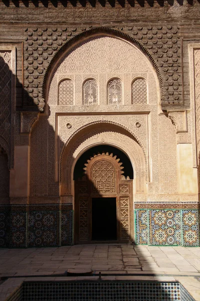 Colegio islámico Ben Youssef Medersa en Marrakech, Marruecos —  Fotos de Stock