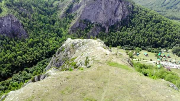 Nature span on a quadrocopter, rocks. — Stock Video