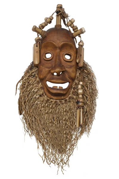 LIthuanian folk art - traditional wooden masks devils, horses, warriors, shamans, witches, spirits and animals like wollf and goat. — Stock Photo, Image