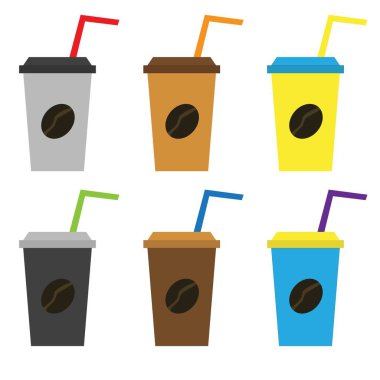 Plastik fincan kahve vektör tasarımı. Plastik kahve ikonu tasarımı.